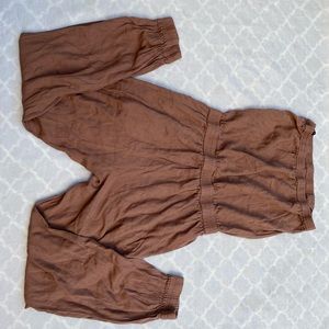 ARITZIA BROWN STRAPLESS JUMPSUIT
